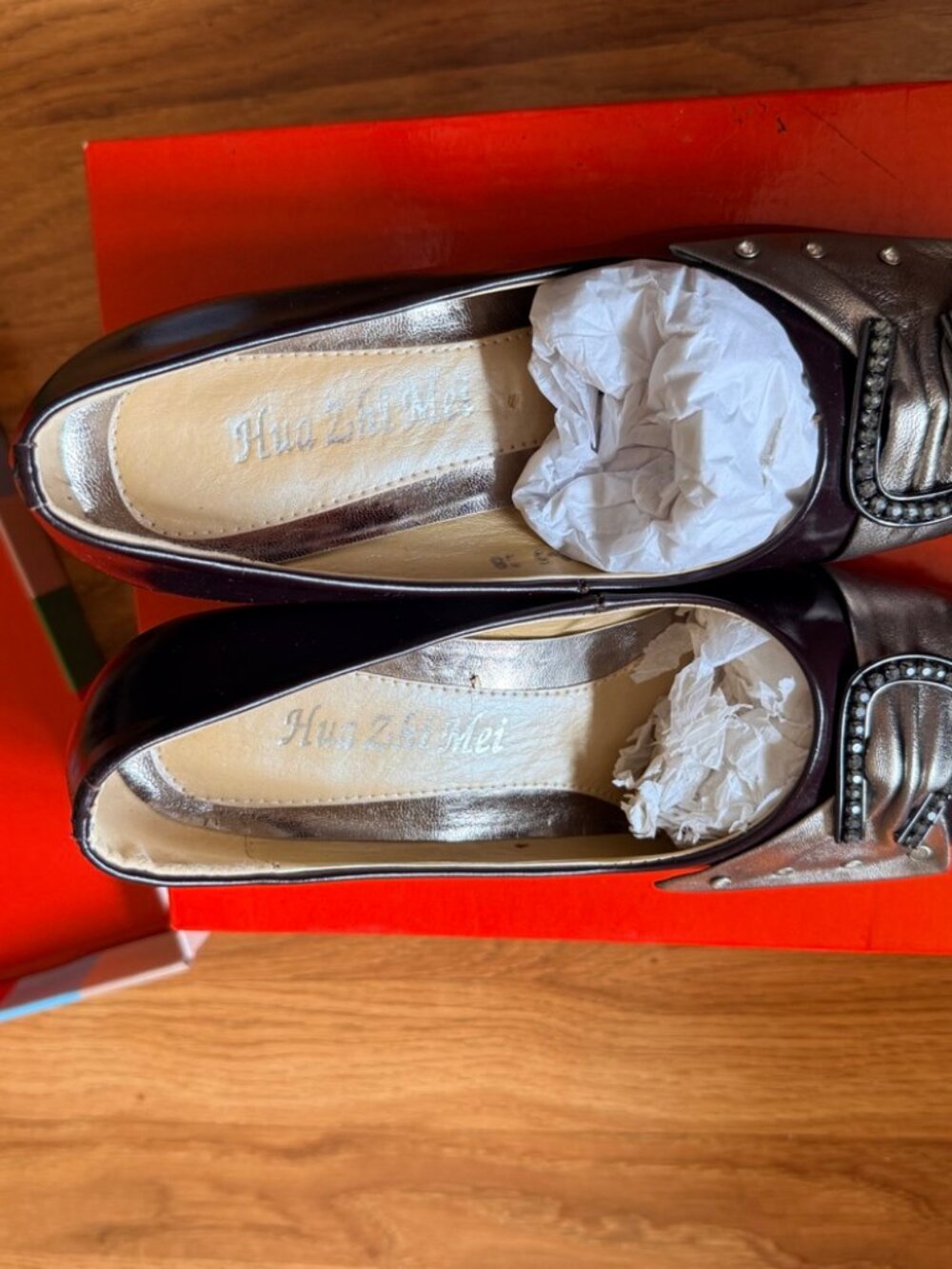 Brown Rhinestone Buckle Pointed Toe Pumps EU 38 US 7.5 NEW
